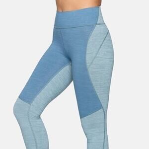 Outdoor Voices Light Blue 3/4 Tech Sweat Two-Tone Activewear Leggings